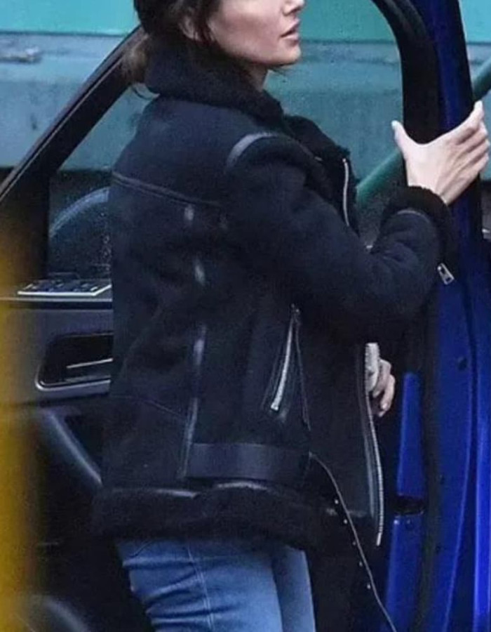Fool Me Once 2024 Maya Stern Black Shearling Jacket Fool Me Once 2024 Maya Stern Black Shearling Jacket
