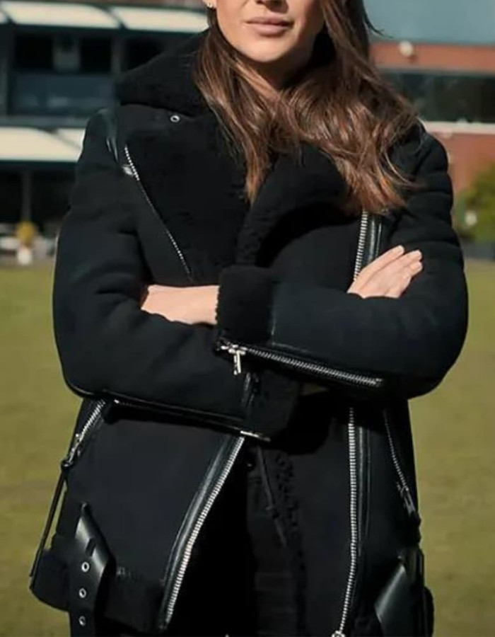 Fool Me Once 2024 Maya Stern Black Shearling Jacket Fool Me Once 2024 Maya Stern Black Shearling Jacket