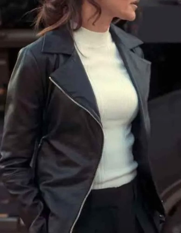 Fool Me Once 2024 Michelle Keegan Black Biker Leather Jacket Fool Me Once 2024 Michelle Keegan Black Biker Leather Jacket