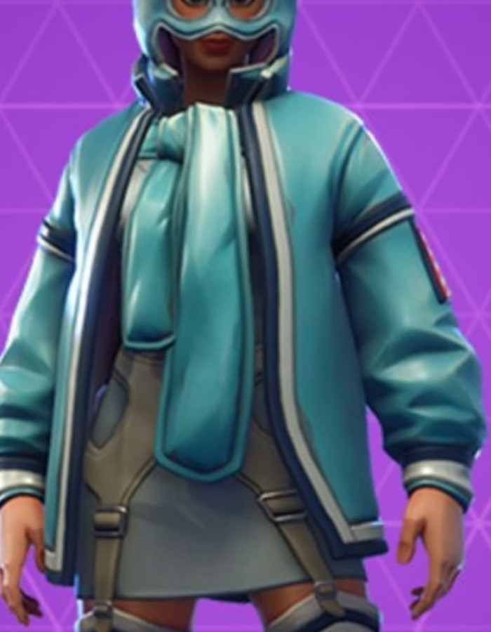 Fortnite Flapjackie Blue Leather Jacket