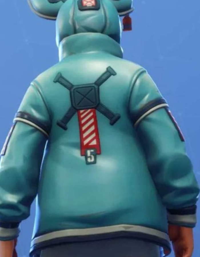 Fortnite Flapjackie Blue Leather Jacket