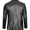 Glendale Mens Black Leather Stylish Two Button Blazer Glendale Mens Black Leather Stylish Two Button Blazer