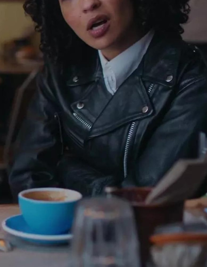 Good Grief Ruth Negga (Sophie) Black Biker Leather Jacket Good Grief Ruth Negga (Sophie) Black Biker Leather Jacket