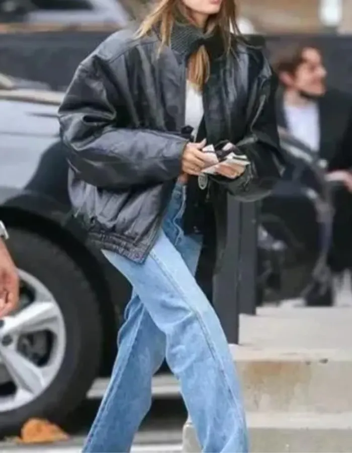 Hailey Bieber Leather Jacket Hailey Bieber Leather Jacket