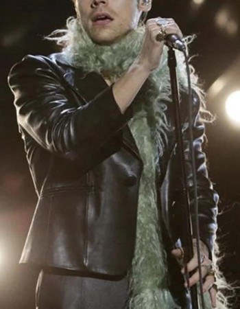 Harry Styles Grammys Black Leather Costume
