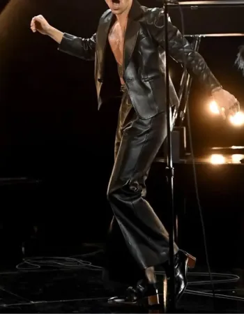 Harry Styles Grammys Black Leather Costume