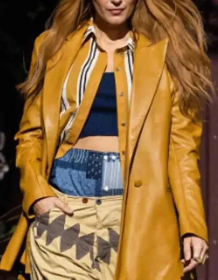 It Ends With Us 2024 Blake Lively Leather Coat It Ends With Us 2024 Blake Lively Leather Coat