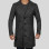 Jackson Mens Wide Lapel Black Leather Trench Coat