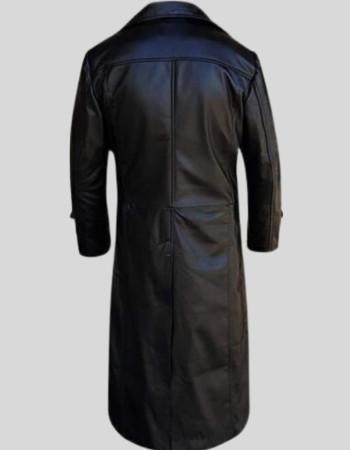 Jackson Men's Full-Length Black Leather Dust Coat
