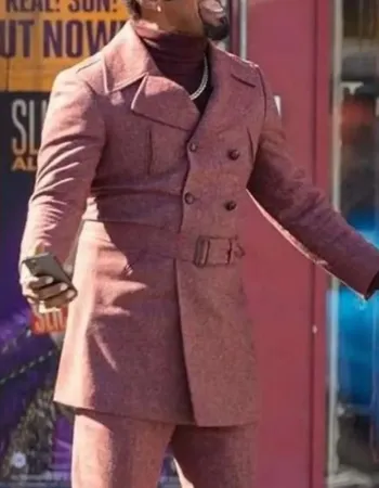 Jamie Foxx They Cloned Tyrone Purple Wool Coat Jamie Foxx They Cloned Tyrone Purple Wool Coat