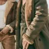 Jeremy Allen White The Iron Claw 2023 Shearling Leather Coat
