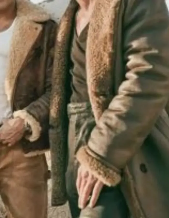 Jeremy Allen White The Iron Claw 2023 Shearling Leather Coat