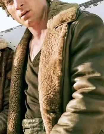 Jeremy Allen White The Iron Claw 2023 Shearling Leather Coat