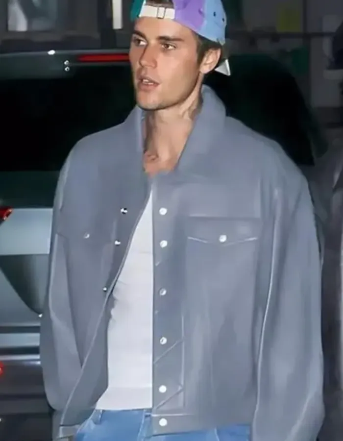 Justin Bieber Grey Leather Jacket Justin Bieber Grey Leather Jacket