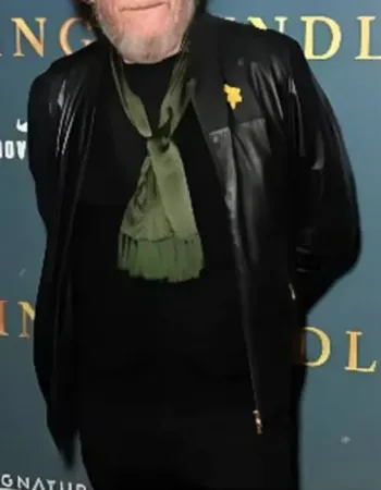 Kindling 2023 Movie Geoff Bell Black Leather Jacket