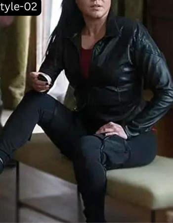 King of Killers 2023 Marie Avgeropoulos Black Leather Jacket