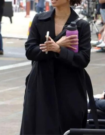 Lift 2024 Gugu Mbatha-Raw Black Trench Coat Lift 2024 Gugu Mbatha-Raw Black Trench Coat
