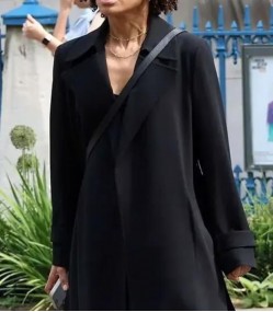 Lift 2024 Gugu Mbatha-Raw Black Trench Coat