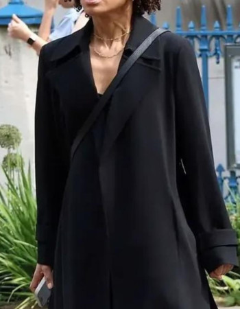 Lift 2024 Gugu Mbatha-Raw Black Trench Coat