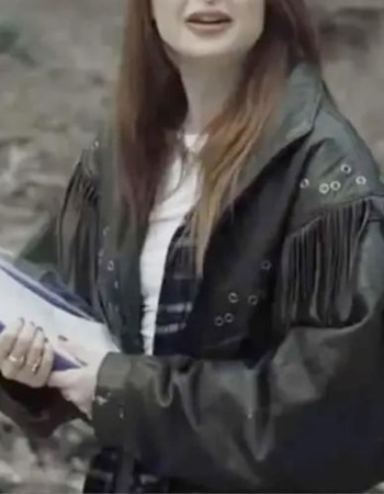 Mary Had a Little Lamb 2023 May Kelly Fringe Black Leather Jacket