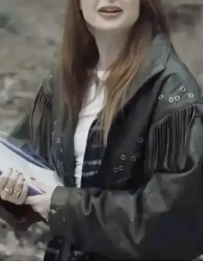 Mary Had a Little Lamb 2023 May Kelly Fringe Black Leather Jacket