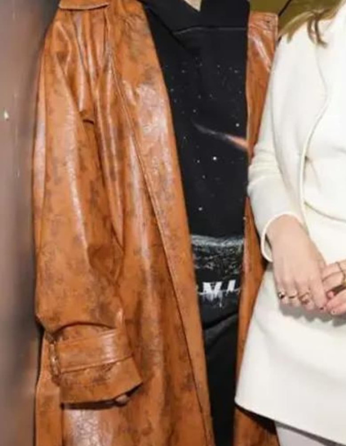 Mean Girls 2024 Regina George Brown Leather Trench Coat