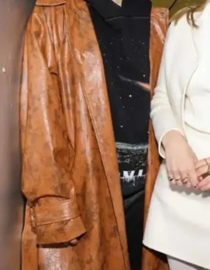 Mean Girls 2024 Regina George Brown Leather Trench Coat Mean Girls 2024 Regina George Brown Leather Trench Coat