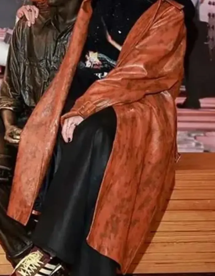 Mean Girls 2024 Regina George Brown Leather Trench Coat Mean Girls 2024 Regina George Brown Leather Trench Coat