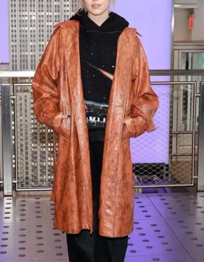Mean Girls 2024 Regina George Brown Leather Trench Coat