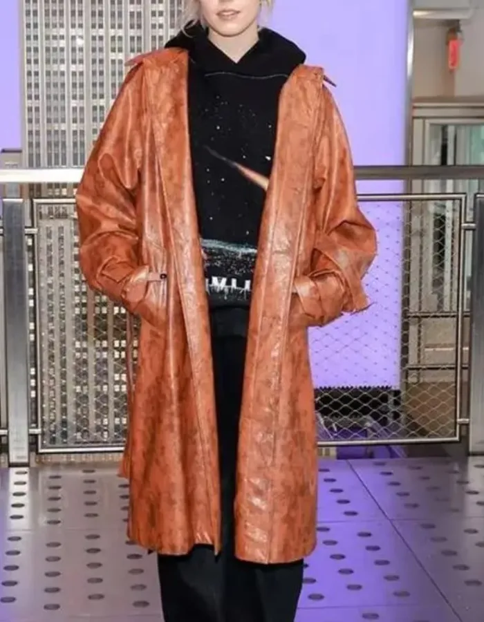 Mean Girls 2024 Regina George Brown Leather Trench Coat Mean Girls 2024 Regina George Brown Leather Trench Coat