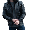 Edinburgh Men's Grey Leather Bomber Jacket