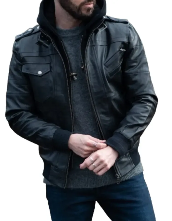Edinburgh Men's Grey Leather Bomber Jacket Edinburgh Men's Grey Leather Bomber Jacket