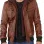 Men's Brown Leather Bomber Jacket