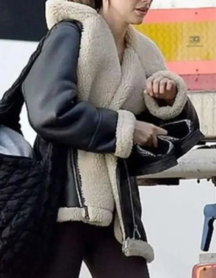 Michelle Keegan Fool Me Once Shearling Leather Jacket Michelle Keegan Fool Me Once Shearling Leather Jacket