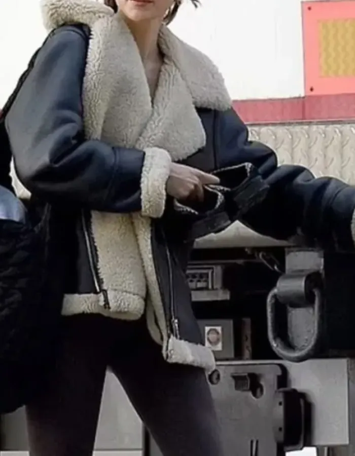 Michelle Keegan Fool Me Once Shearling Leather Jacket Michelle Keegan Fool Me Once Shearling Leather Jacket