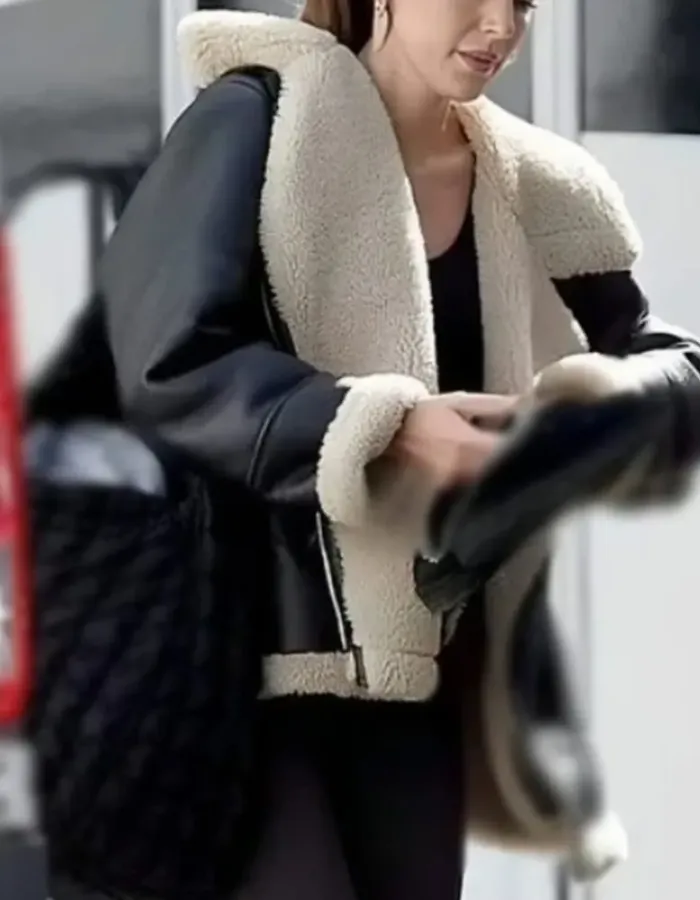 Michelle Keegan Fool Me Once Shearling Leather Jacket Michelle Keegan Fool Me Once Shearling Leather Jacket