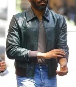 Mr. and Mrs. Smith 2024 Donald Glover Black Leather Jacket