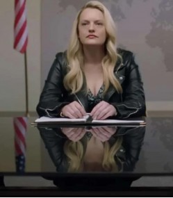 Next Goal Wins Elisabeth Moss Black Leather Jacket