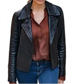 The Bricklayer 2024 Nina Dobrev Black Leather Jacket