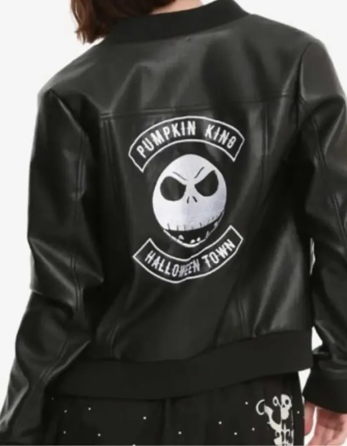 Pumpkin King Halloween Town Black Leather Jacket