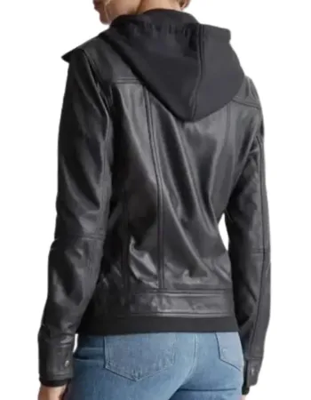 The Celeste Black Bomber Womens Leather Jacket The Celeste Black Bomber Womens Leather Jacket