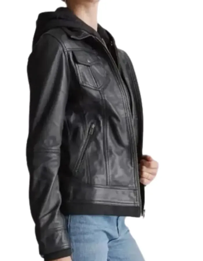The Celeste Black Bomber Womens Leather Jacket The Celeste Black Bomber Womens Leather Jacket
