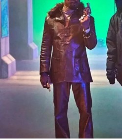 They Cloned Tyrone 2023 Jamie Foxx Brown Leather Coat