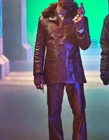 They Cloned Tyrone 2023 Jamie Foxx Brown Leather Coat