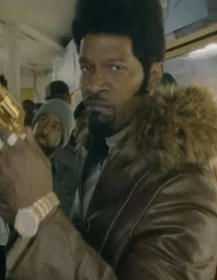 They Cloned Tyrone 2023 Jamie Foxx Brown Leather Coat They Cloned Tyrone 2023 Jamie Foxx Brown Leather Coat