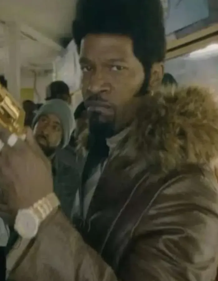 They Cloned Tyrone 2023 Jamie Foxx Brown Leather Coat They Cloned Tyrone 2023 Jamie Foxx Brown Leather Coat