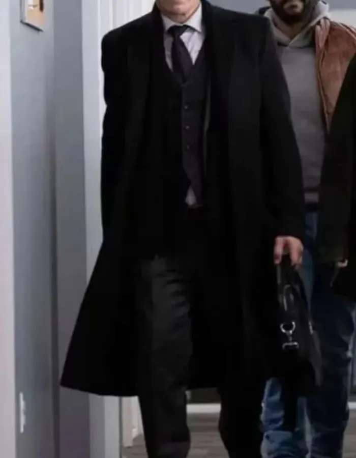 Ben Mendelsohn To Catch a Killer 2023 Black Wool Trench Coat Ben Mendelsohn To Catch a Killer 2023 Black Wool Trench Coat