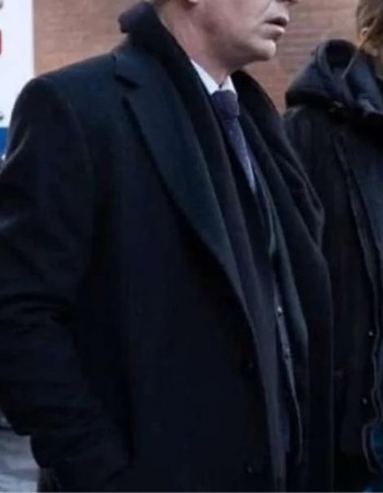 Ben Mendelsohn To Catch a Killer 2023 Black Wool Trench Coat Ben Mendelsohn To Catch a Killer 2023 Black Wool Trench Coat