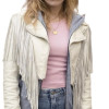 Totally Killer 2023 Kiernan Shipka Fringe Leather Jacket Totally Killer 2023 Kiernan Shipka Fringe Leather Jacket