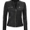 Gloria Womens Slim-fit Black Leather Jacket